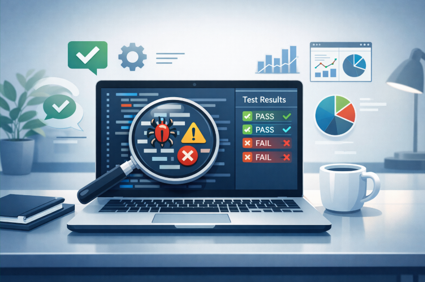 Software testing basics abstract image